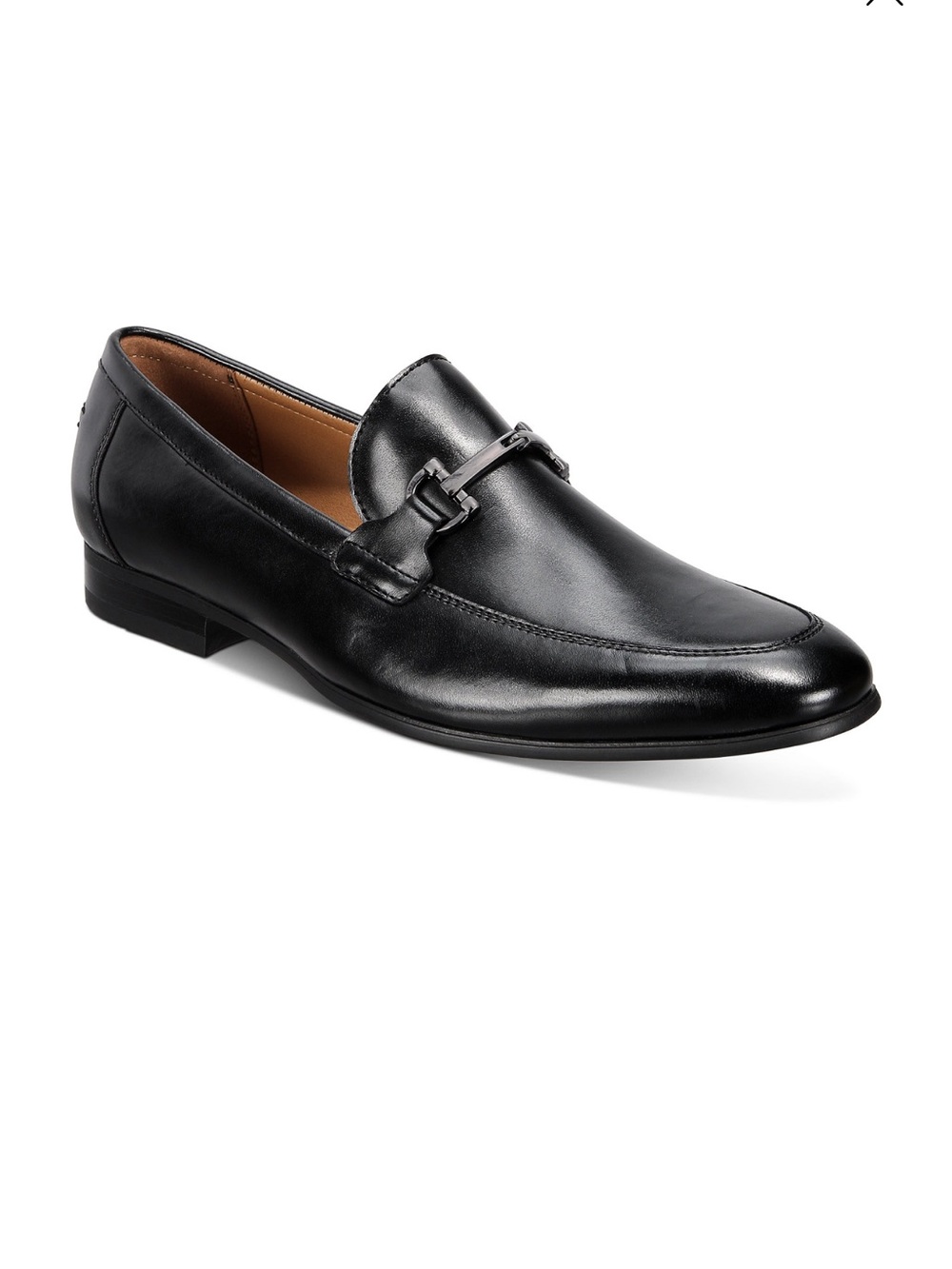 NEW Alfani Otis Bit Black Leather Slip-On Loafers